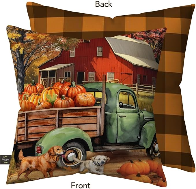 Briarwood Lane Fall Indoor/Outdoor Pillow 17x17 Autumn Farm for Fall Pillow
