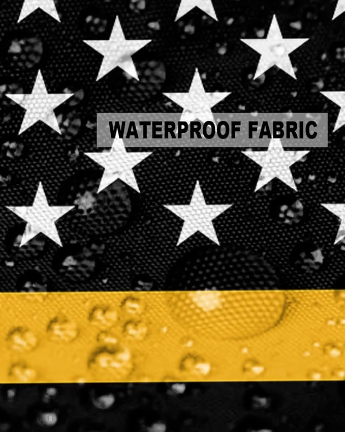 Outdoor Waterproof Pillow Covers Set of 2, Thin Gold Line Dispatchers Dispatch Communications Officer American Flag Patio Throw Pillow Covers, Decorative Cushion Case for Sofa Furniture, 20x20 Inch