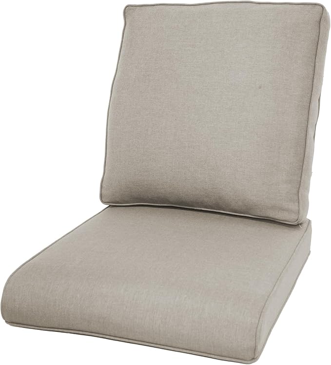 Luxury 22*24*4in Outdoor Patio Cushions, 1 Piece Beige Outdoor Cushion | Water-Resistant, Reversible, Removable Cover, Stain-Resistant, for Patio Chairs Sofa Couch Loveseat