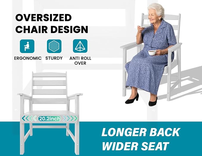 Ayge 9-Piece Outdoor Dining Set – HDPE Patio Furniture for 8 with 2" Hole Cut-Out Table & 8 Chairs, Perfect for Pool, Patio, Garden, White