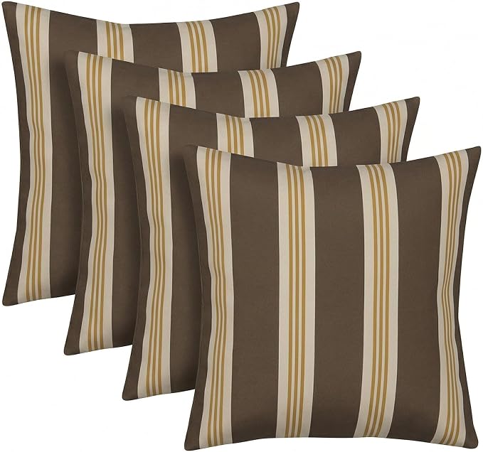 RSH DECOR Square Throw Pillows Set of 4, 20' x 20", Outdoor Pillows Waterproof, Outdoor Pillow Covers, Pillow Covers for Couch, Tory Alloy, Made in USA