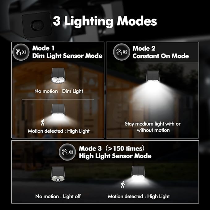AloftSun Solar Motion Sensor Outdoor Lights,Waterproof Motion Sensor Spot Lights- 30 LED/3 Modes Solar Powered Spotlights,Landscape Lighting for Yard and Garden, Cool White,2 Pack