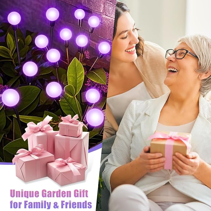 NBQQ Solar Lights Outdoor Waterproof 6 Pack of 36 LEDs Unique Gifts Women | Purple Swaying Solar Lights Outdoor for Yard Pathway Patio, Swaying Lawn Decor as Gardening Gifts for Women Holiday