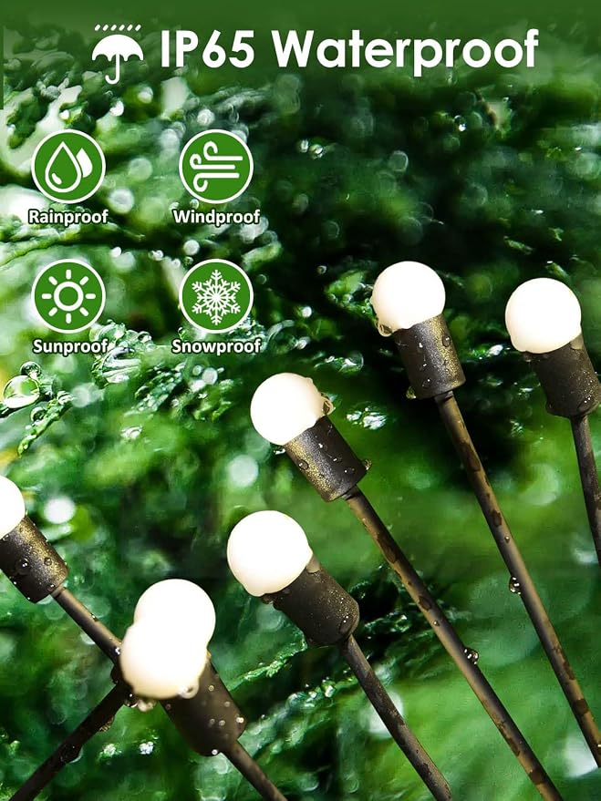 8 Pack Solar Garden Lights, 64 LED Firefly Lights Solar Outdoor Waterproof | 2 Lighting Modes, Sway with Wind, Solar lights Outdoor for Garden Yard Patio Pathway Holiday Decorations, Warm White