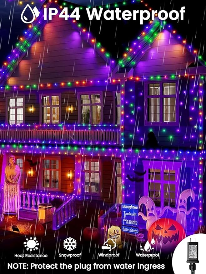 240LED Smart Color Changing String Lights 92FT Orange Fall Light App Remote | Music Sync, Multi Colors and Modes, Timer, Waterproof RGB Twinkle Lights Outdoor Indoor for Christmas Halloween Fall Decor