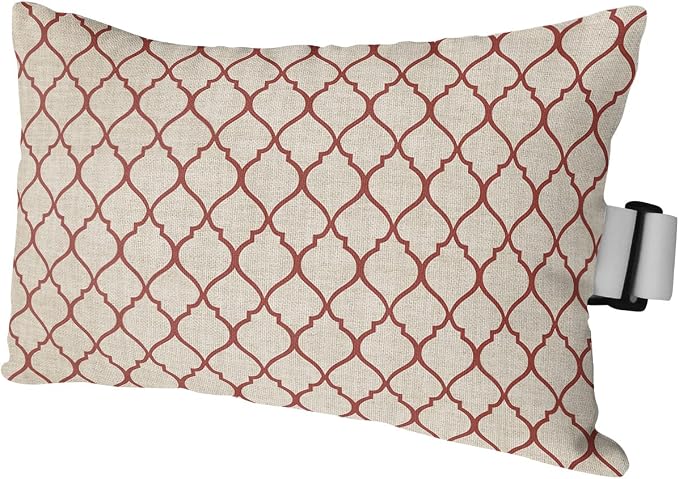 Outdoor Pillows Covers with Inserts Rustic Moroccan Geometric Quatrefoil Red Lattice Waterproof Pillow with Adjustable Strap Throw Pillows for Patio Furniture Recliner Lounge Chair, 11x16 inch, 1PCS