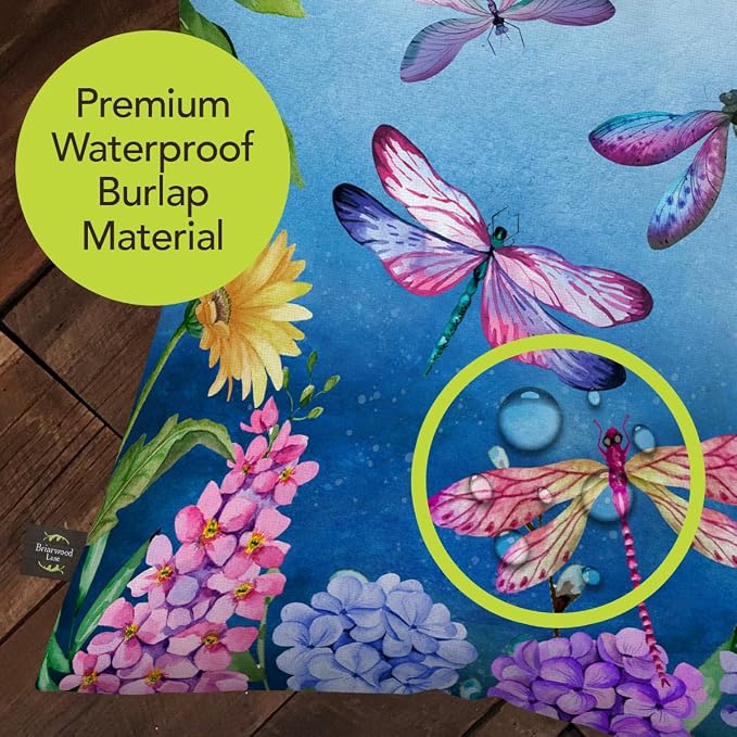 Briarwood Lane Spring Indoor/Outdoor Pillow 17x17 Dragonflies for Spring Pillow
