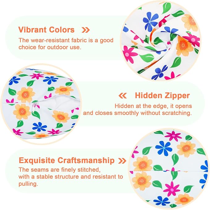 Eternal Beauty 20''x20'' Set of 2 Outdoor Pillow Covers Decorative Pillow Covers for Fall Couch Pillows (Yellow-Blue Flower, 20" x 20" (Pack of 2))