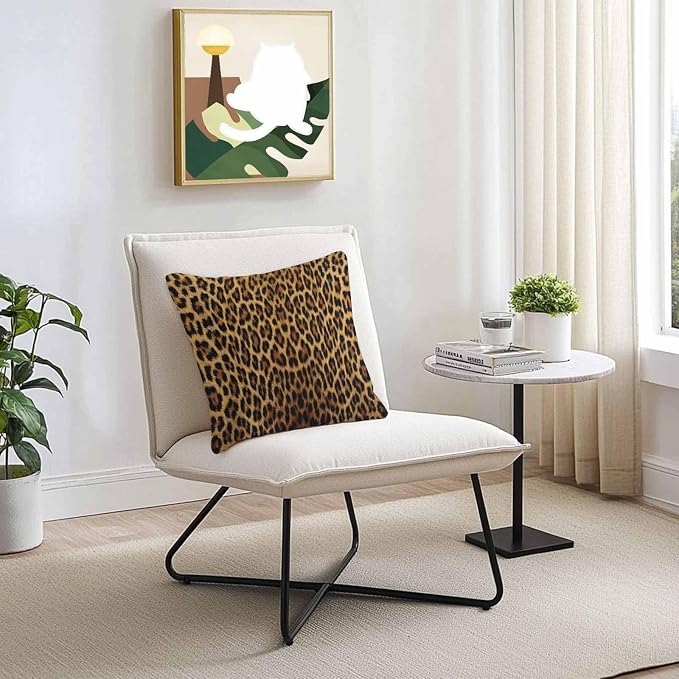 Vandarllin Outdoor Throw Pillows Covers 18x18 inch Set of 2 Waterproof Leopard Print Decorative Zippered Cushion Covers for Patio Furniture, Retro Animal Fur Pattern Lumbar Pillowcases