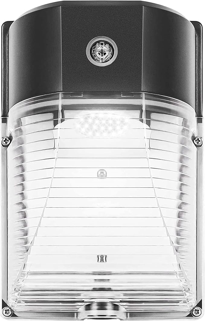 CINOTON 26W LED Wall Pack Light with Dusk to Dawn Sensor 5000k Bronze 1Pack | 100-277Vac, 3000LM Wall Light, IP65 Waterproof, Outdoor Security Flood Lighting, Hardwired Lights for Garage Warehouse Garden