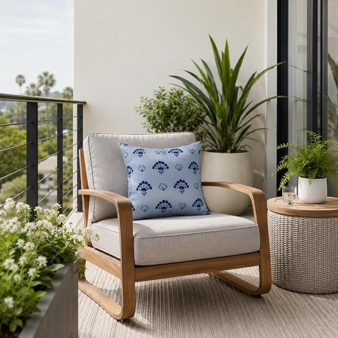 Outdoor Pillows Waterproof 18×18 Inch Decorative Throw Pillows with Inserts | Set of 2 Fade Resistant Patio Pillows for Porch Garden Couch and Patio Furniture