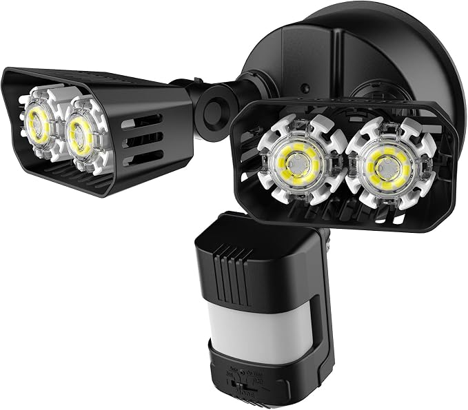 SANSI Eco Series 18W 1800LM LED Motion Sensor Outdoor Lights, Energy Saving Security Light, 200W Equiv. 5000K Dusk to Dawn Flood Light, 50,000 Hours Lifespan, IP65 Waterproof for Yard, Doorway, Black | 200W Equiv. Daylight White Dusk to Dawn Wide Angle...