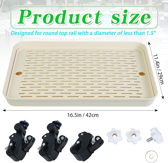 Poolside Table Above Ground Pool Side Bar, Foldable Side Bar with Drainer | Fits Above Ground Pool Circular Tube Accessories for Pool Party Poolside Patio Backyard Holds drinks & snacks Weatherproof