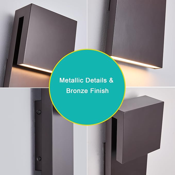 Tarentlight Outdoor Wall Lights Modern Exterior Lighting Fixtures, 3000K Integrated LED, Wall Sconce Lighting 2 Packs, Bronze Outside Wall Mount Lights for House Front Door Porch Garage Patio