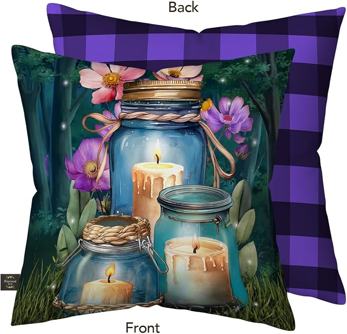 Briarwood Lane Spring Indoor/Outdoor Pillow 17x17 Be a Light Jars for Spring Pillow