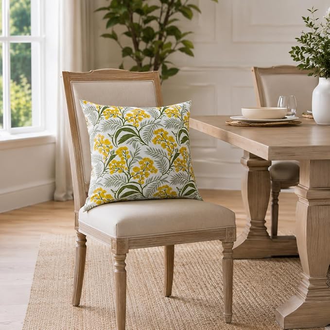 Waterproof Outdoor Throw Pillows with Inserts 18 x 18 Inch | Pack of 2 Patio Decorative Pillows, Square Outdoor Pillows for Patio Furniture Porch Garden Deck Balcony Couch and Sofa