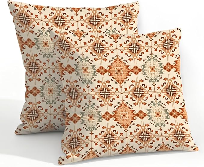 22x22 Inch Outdoor Pillow Covers Set of 2 Waterproof Throw Pillow Covers Decorative Couch Cushion Covers Floral Pattern Square Pillowcases Protectors for Patio Garden Sofa