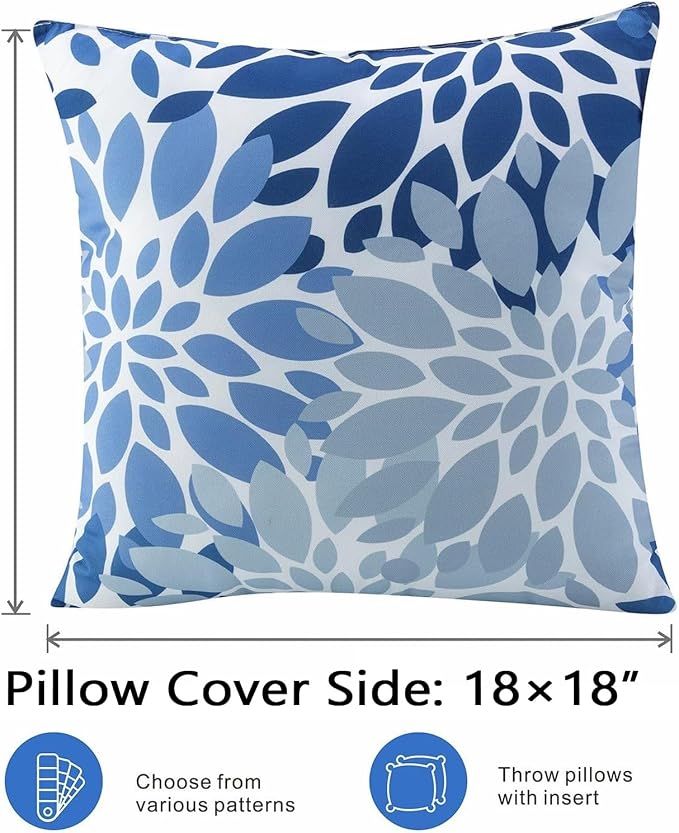 JMGBird 18x18 Outdoor Patio Pillows Waterproof Throw Pillows for Couch