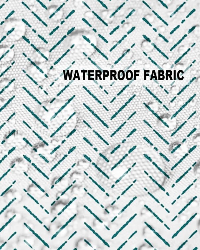 Turquoise Striped Outdoor Pillow Covers Waterproof,All Weather Cushion Case Set of 2 Decorative Pillowcases for Sofa Couch Bed Decor Patio Furniture 16"x16" White Geometric Minimalist Boho Striped