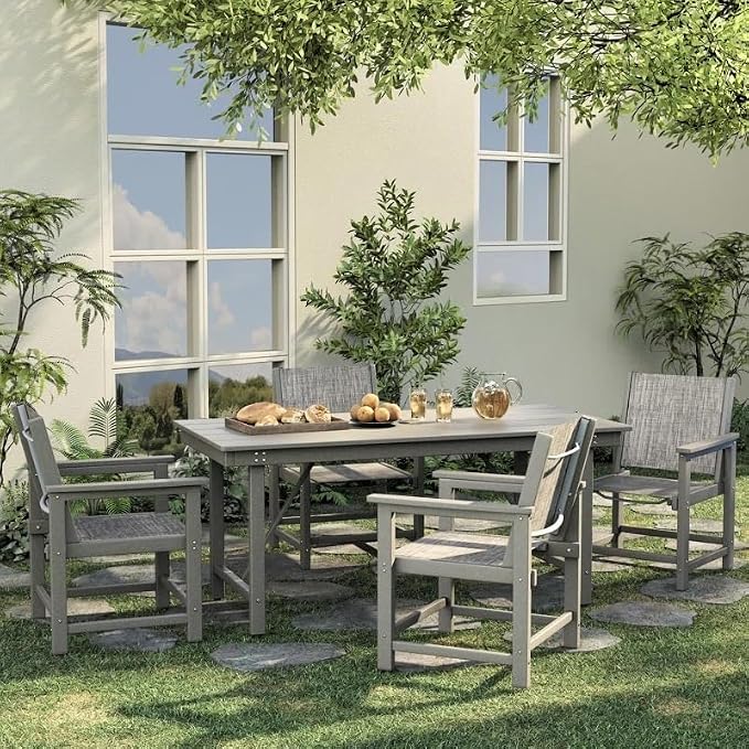 UDPATIO HDPE Outdoor Dining Chair, Heavy Duty Extra-Wide Patio Chairs with 360 lb Load Capacity, Easy to Assembly, All-Weather Seating for Porch, Pool, Garden, Backyard