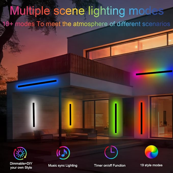 Outside Wall Light, Outdoor Sconce Lights, 3000K Porch Lights for House Wall Mount Sconces for House Yard Hallway