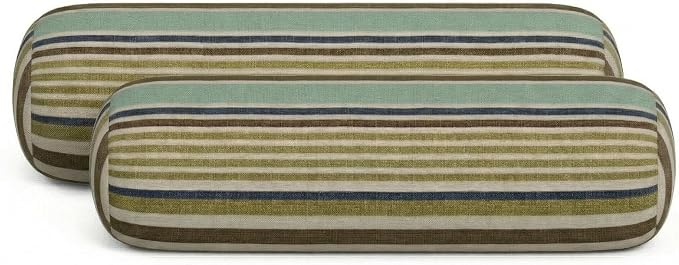 RSH DECOR: Neck Roll Pillows Set of 2 | 20” x 6” | Outdoor Bolster for Patio, Deck, Porch, or Poolside Furniture | Water & Fade-Resistant | Made in USA (Extend Seaglass)