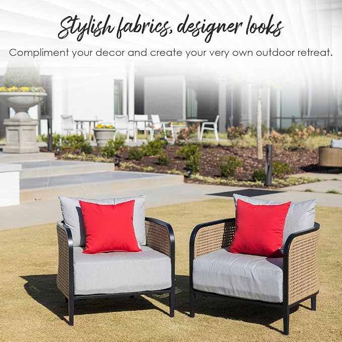 RSH DECOR: Neck Roll Jumbo Bolster Pillows Set of 2 | 24” x 8" | All-Weather Spun Fabric | Water and Fade-Resistant | Outdoor Support Pillows for Patio Furniture | Navy & White Stripe