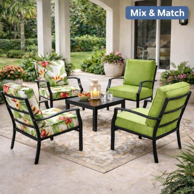 BrylaneHome Bh Outdoor Performance 2-Section Deep Seating Cushion - Classic Red Cabana
