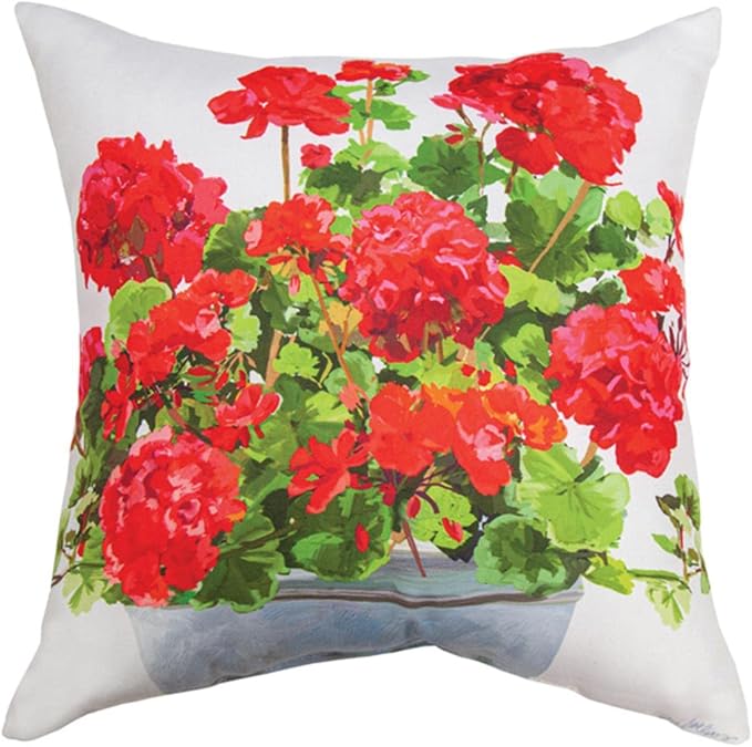 Geraniums Blended Yarn Climaweave Pillow with Multi Finish SLFGER