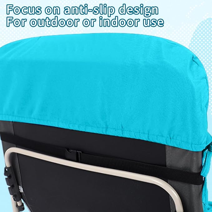 Tudomro Outdoor Chaise Lounge Cushion 66x21x4'' Waterproof & Fade-Resistant Patio Pool Chaise Lounge Cushion Headrest Pillow Tie Replacement Rocking High Back Chair(Turquoise,1 Pcs)