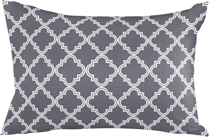 Outdoor Waterproof Pillow Covers for Patio Furniture Moroccan Pattern Decorative Throw Pillow Cover Dark Grey Pillowcases Set of 2 Cushion Case for Sofa Couch Chair Home Decor 20x12 inch