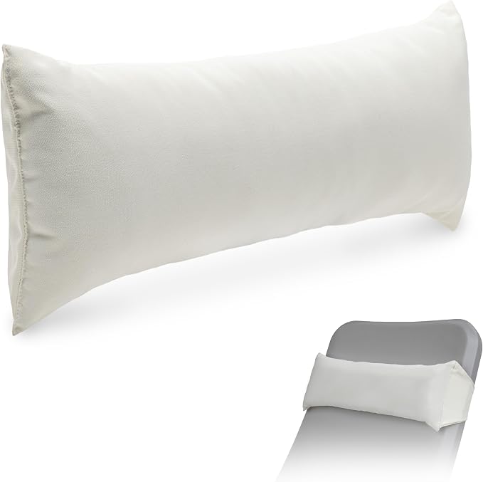 Coast Modern Outdoor Lounge Chair Pillow with Strap - Waterproof Headrest Pillow for Pool Lounger & Patio Chaise Cushions