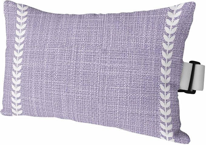 Lavender Purple Outdoor Lumbar Pillow 11x16 Inch, Modern Rustic Simple Striped Elegant Waterproof Throw Pillow Covers with Insert, Decorative Chair Cushions for Patio Garden Recliner