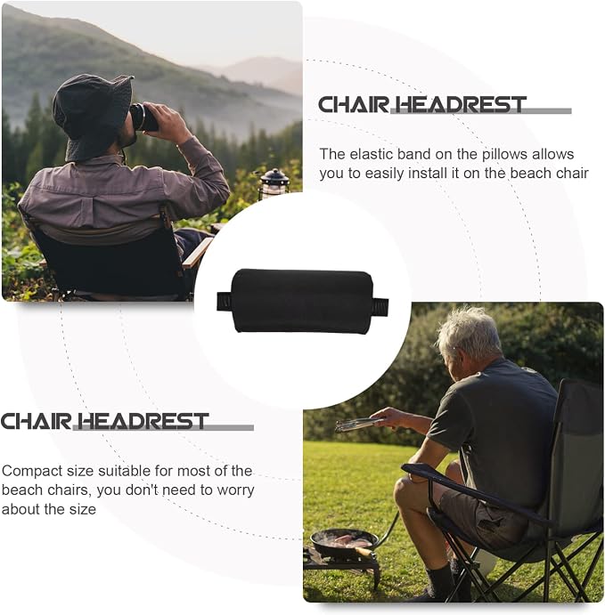 Yardwe Beach Chair Deck Chair Neck Pillow Lounge Pillow Gravity Headrest Outdoor Patio Throw s Beach Camping for Backyard Picnics Chaise Lounge Travel