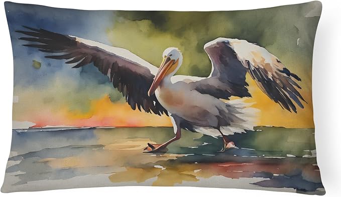 Caroline's Treasures DAC2851PW1216 Pelican Throw Pillow Machine Washable, Indoor Outdoor Decorative Pillow for Couch, Bed or Patio, 12HX16W