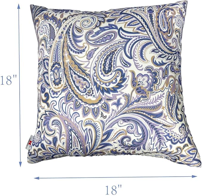 Outdoor Pillows Waterproof 18"x18" Decorative Throw Pillows with Inserts | Set of 2 Outdoor Square Pillows for Couch Sofa Patio Furniture