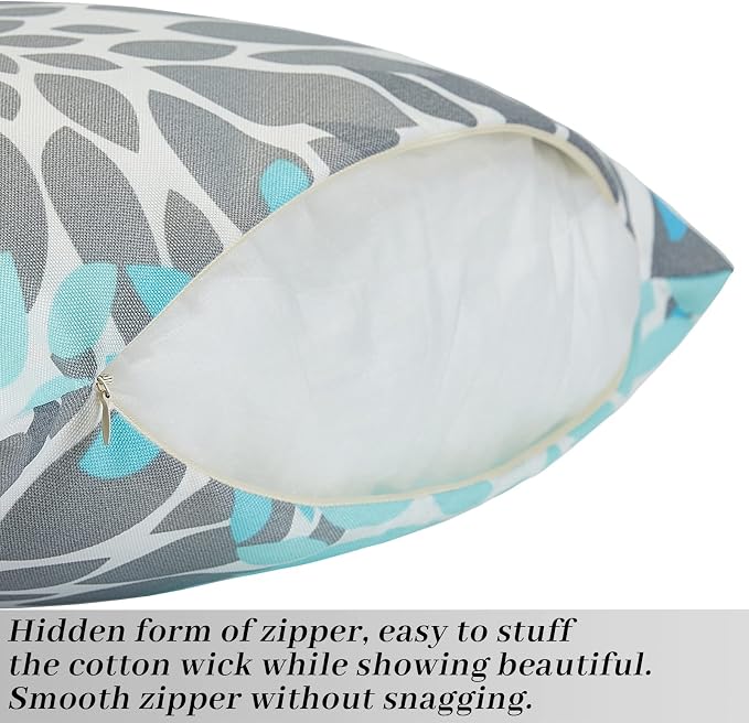 JMGBird Outdoor Pillow Covers 18x18 Throw Pillow Covers | outdoor pillows waterproof Blue Mandala Outdoor Patio Pillows for Patio Furniture