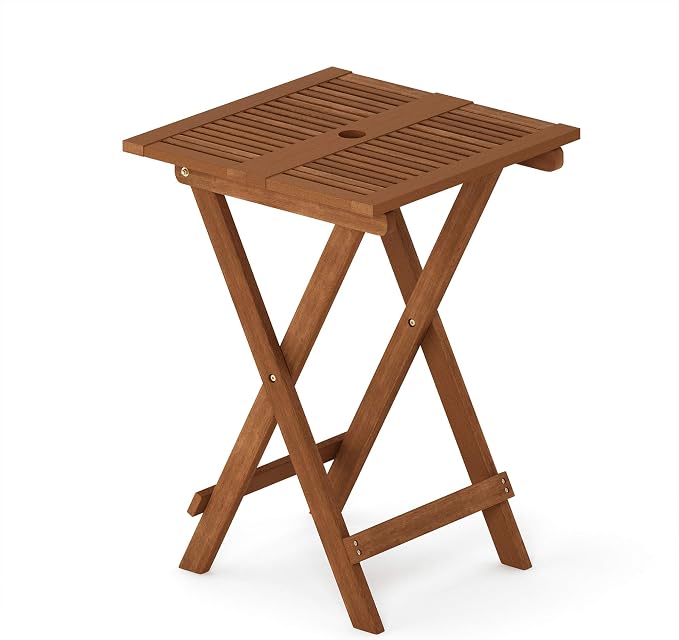 Furinno FG18065 Tioman Hardwood Patio Furniture Folding Table in Teak Oil, Large, Natural