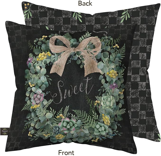 Briarwood Lane Everyday Indoor/Outdoor Pillow 17x17 Home Sweet Home Wreath Pillow