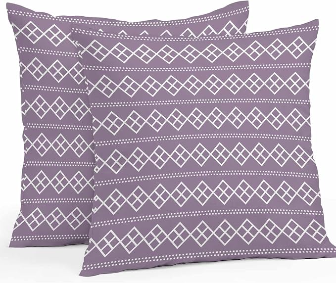 Purple Boho Outdoor Pillow Covers 26x26 Inch Throw Pillow Covers Set of 2 Waterproof Decorative Pillow Cases Vintage Ethnic Tribe Abstract Art Cushion Covers for Patio Furniture Garden Couch Sofa