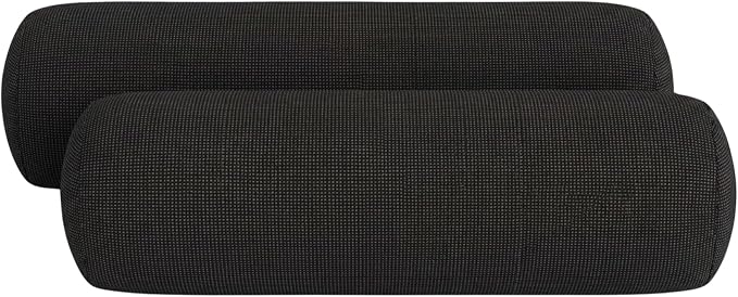 RSH DECOR: Sunbrella Neck Roll Pillows Set of 2 | 20” x 6” | Outdoor Bolster for Patio, Deck, Porch, or Poolside Furniture | Water & Fade-Resistant | Made in USA (Fife Slate)