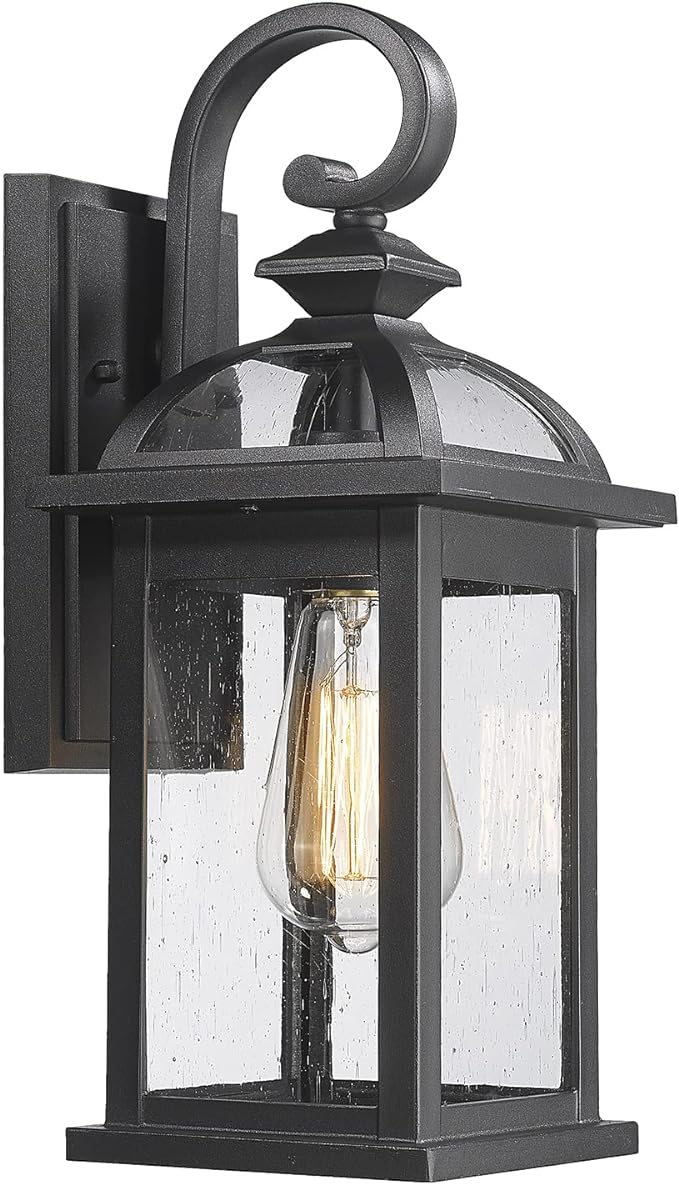 Darkaway Outdoor Lights Fixtures Wall Mount, Outdoor Wall Sconce with Seeded Glass Waterproof Outside Exterior Lighting Fixture for House, Front Porch, Patio (1 Pack)