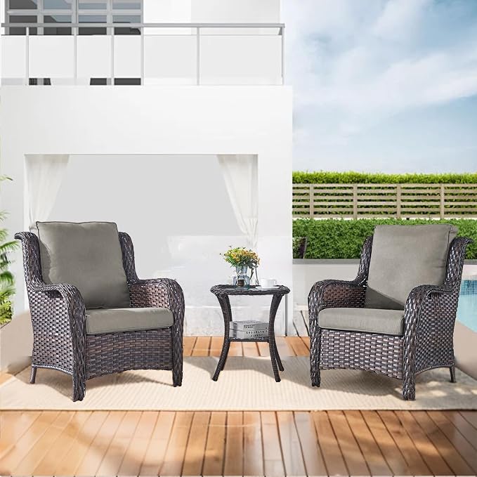Luxury 22*24*4in Outdoor Patio Cushions, 4 Pieces Grey Outdoor Cushion | Water-Resistant, Reversible, Removable Cover, Stain-Resistant, for Patio Chairs Sofa Couch Loveseat