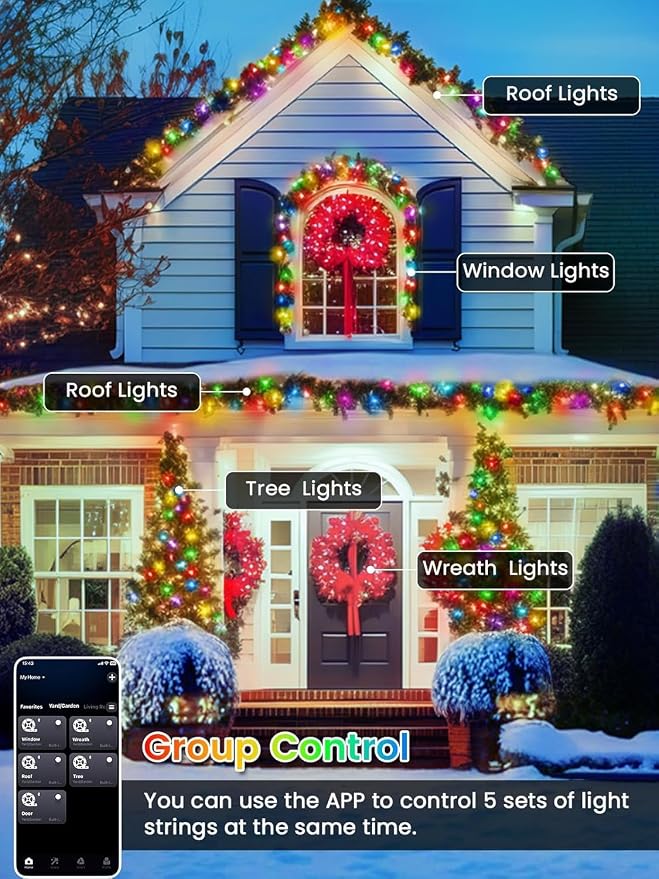 240LED Smart Color Changing String Lights 92FT Orange Fall Light App Remote | Music Sync, Multi Colors and Modes, Timer, Waterproof RGB Twinkle Lights Outdoor Indoor for Christmas Halloween Fall Decor