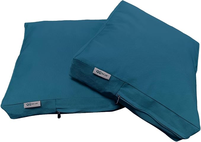 2 Pack 25X25 Inch Outdoor Back Cushion Memory Foam Pillows with Waterproof Internal Cover for Patio Furniture, Sofa, Loveseat, Deep Seat Chair - Pacific Blue Color