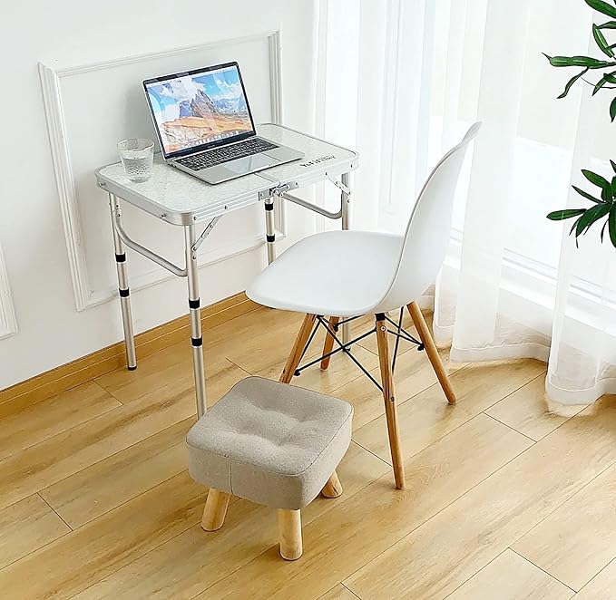YUFIFAIRY Small Folding Table Portable, 24''L x16''W Foldable Camp Table with 3 Adjustable Height, Indoor Outdoor Lightweight Aluminum for Outdoor Cooking Picnic, (3 Heights)