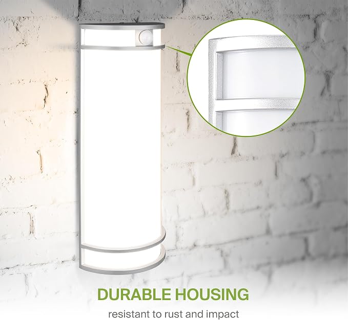 ASD 18 Inch Motion Sensor LED Outdoor Sconce Lights - 20W 3000K 4000K 5000K Nickel Exterior Lighting Fixtures, Exterior Lights for House, Modern Patio Wall Light Fixture ETL
