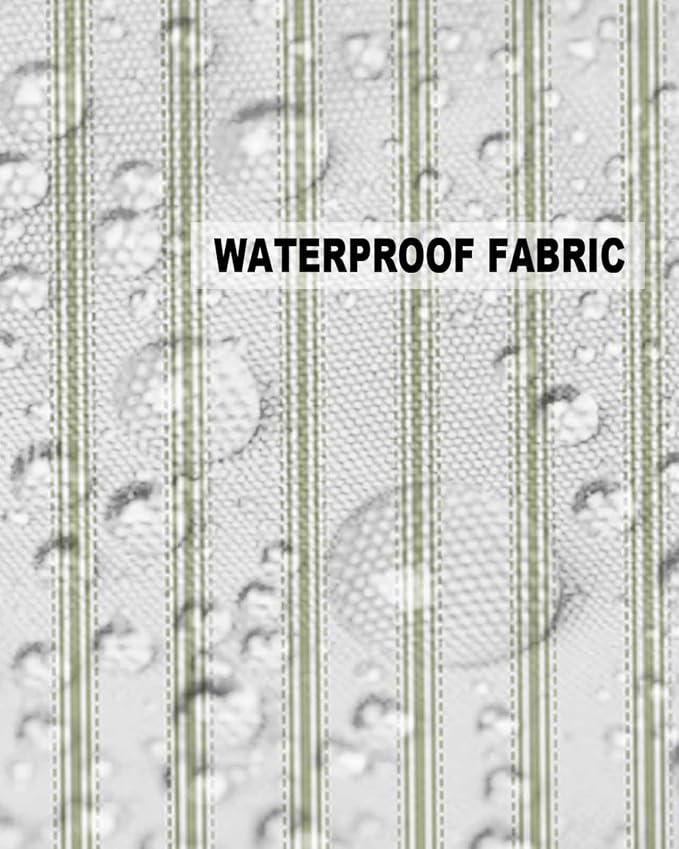 Outdoor Waterproof Throw Pillow Covers Set of 2 Sage Green Stripes Pillowcases 18x18 Inches Vertical Striped Patio Decorative Pillows Cushion Case Patio Pillows for Couch Bed Chair Garden