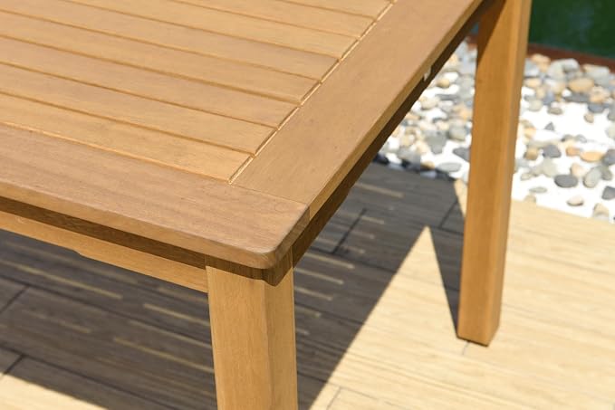 Urban Elements Lowa 7-Piece |Teak| Rectangular Patio Dining Set for 6 Ideal for Enjoy with Family and Friends.