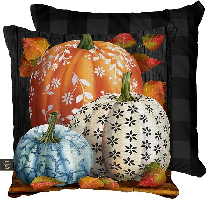 Briarwood Lane Fall Indoor/Outdoor Pillow 17x17 Elegant Pumpkins for Fall Pillow